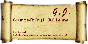 Gyurcsányi Julianna névjegykártya